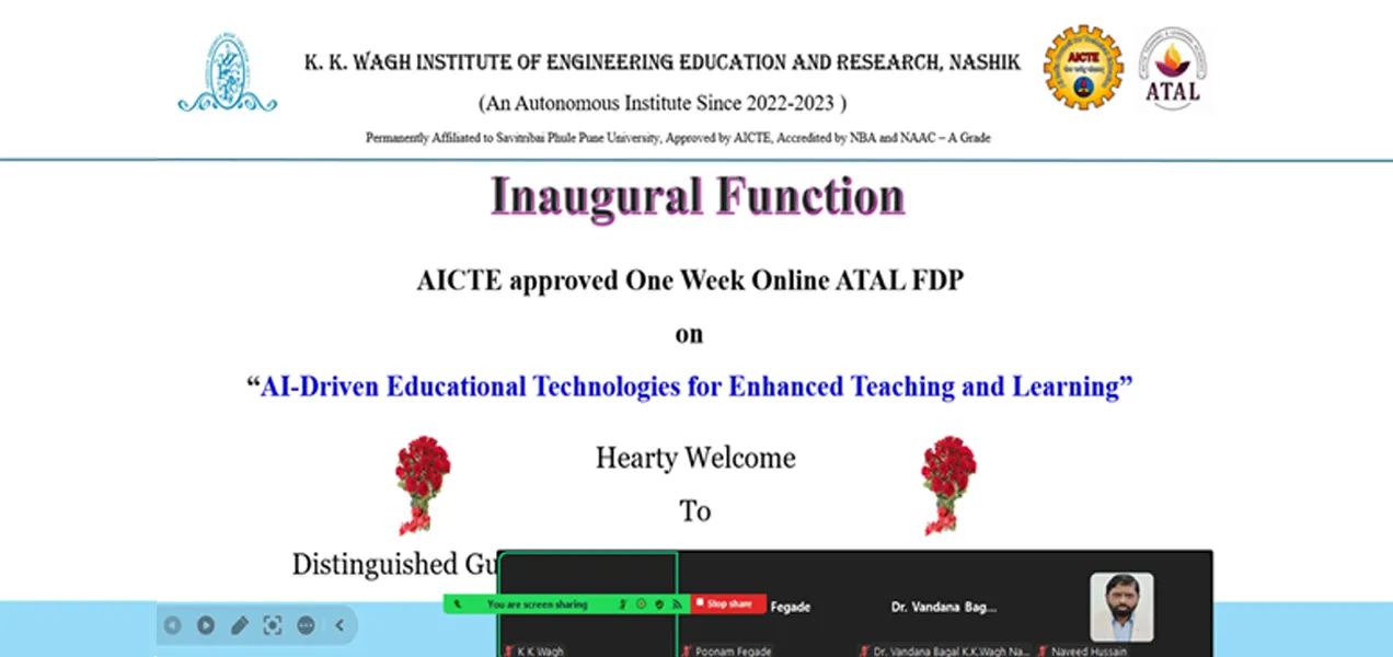 AICTE ATAL FDP on AI-Driven Educational Technologies for Enhanced Teaching and Learning