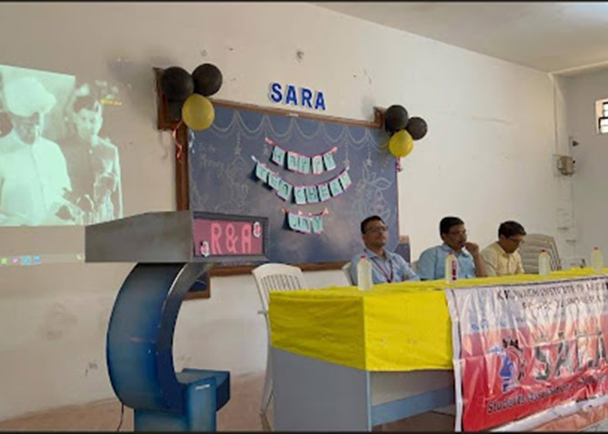 Teacher’s Day Event organised by SARA, Prof. P. J. Pawar, Prof. S. G. Gangurde and Prof. A. S. Kamble on the dice