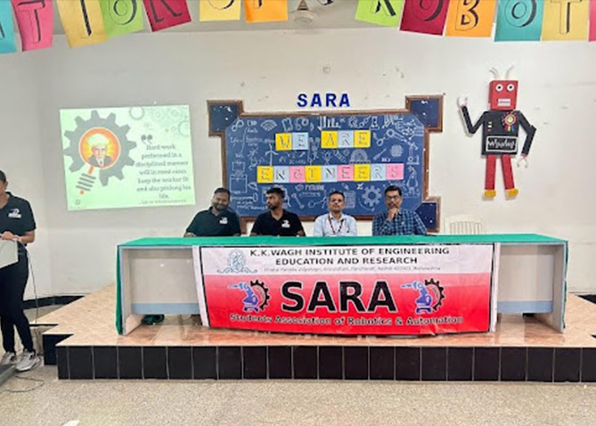 Engineers Day Event organised by SARA, Prof. P. J. Pawar, Prof. S. G. Gangurde and SARA Representatives on the dice