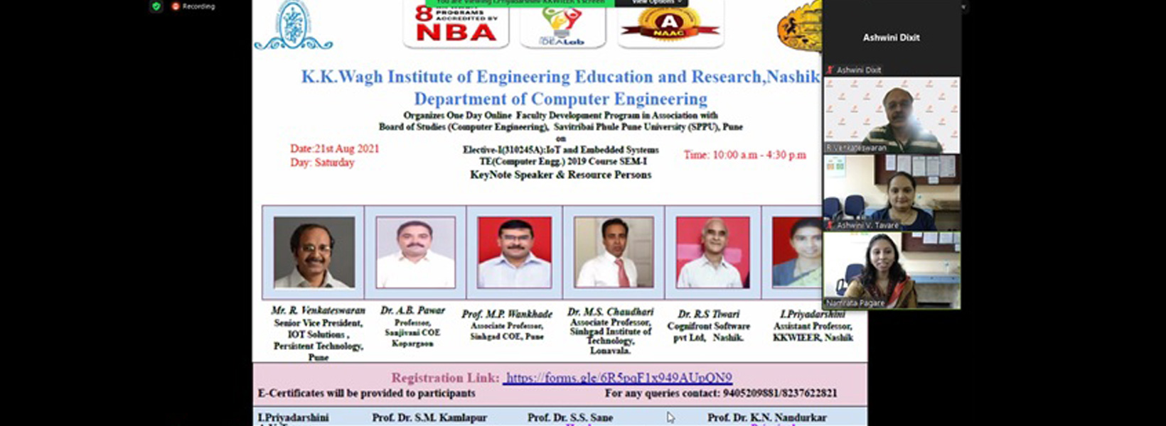 One Day Faculty Development Program was conducted by Computer Engineering and Artificial Intelligence and Data Science Departments on Operating System (SE: AIDS) on  21st August 2021