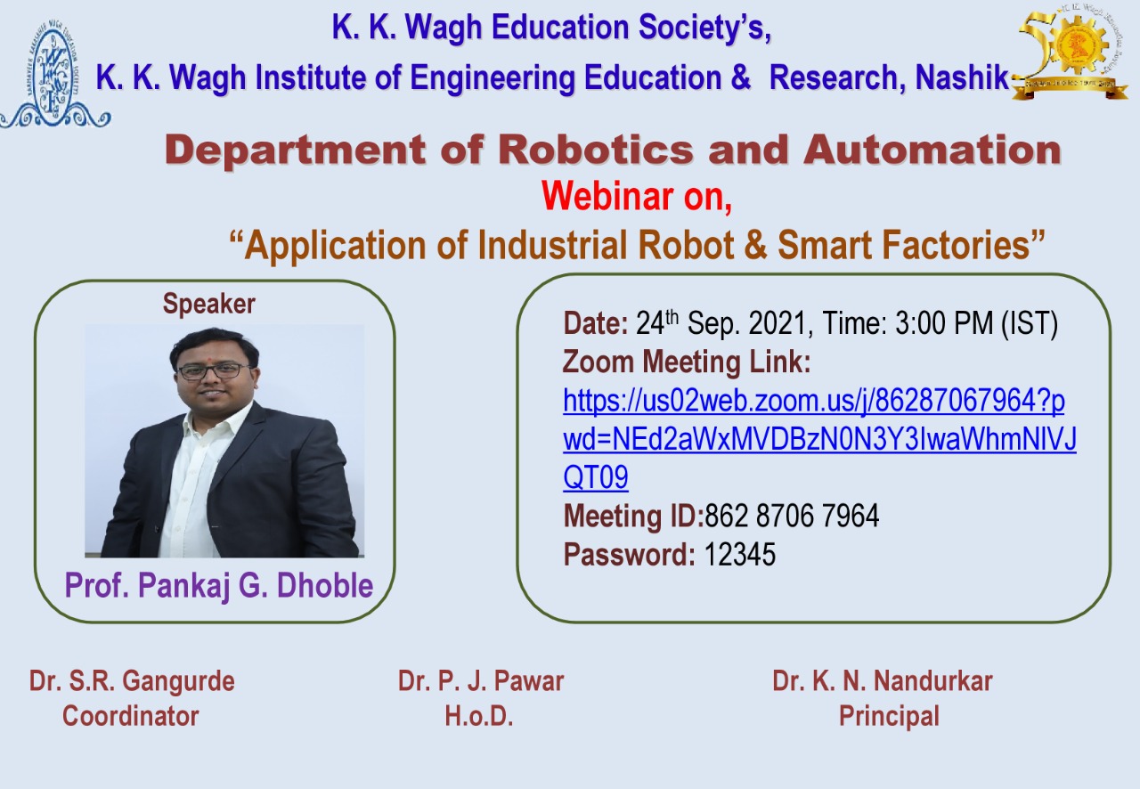 Webinar on Application of Industrial Robot and Smart Factories