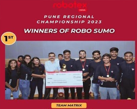 Winner in National level competition by Robotex India