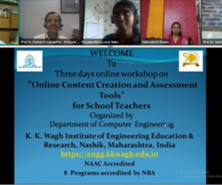 3 days state level online workshop on “Online Content Creation and Assessment Tools” for School Teachers conducted from 4th to 6th June 2020 through GoToWebinar